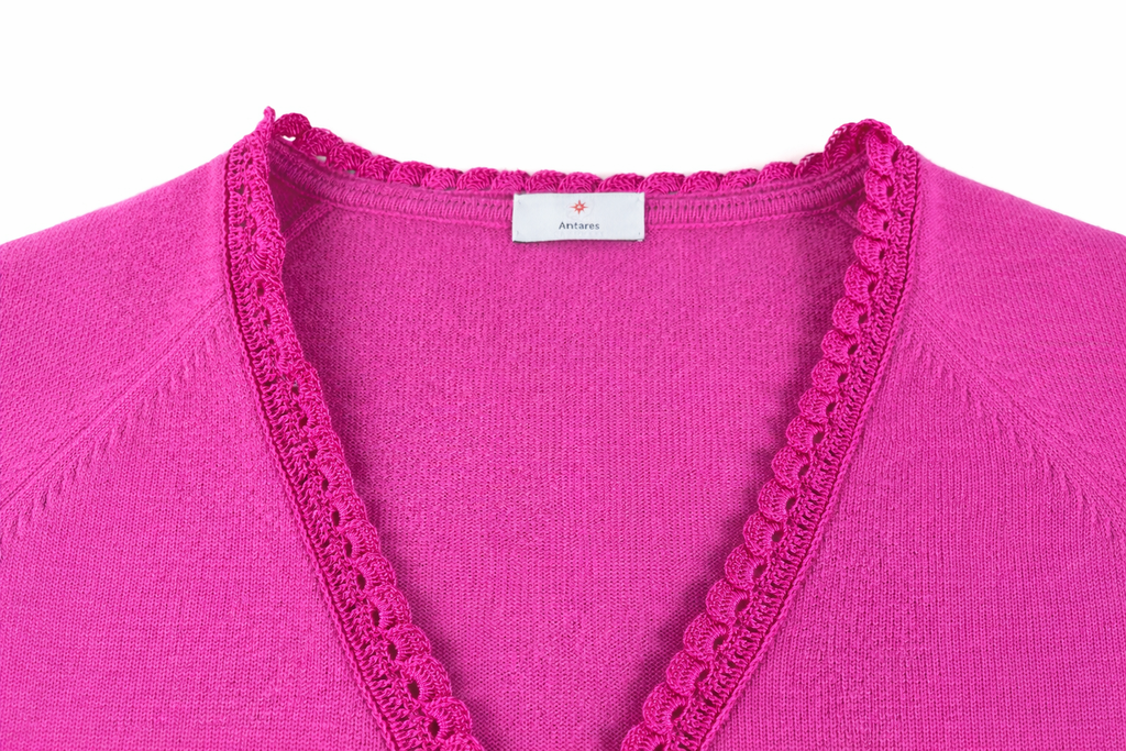 Cardigan donna in 100% Cashmere con passamaneria artigianale - Pezzo Unico
