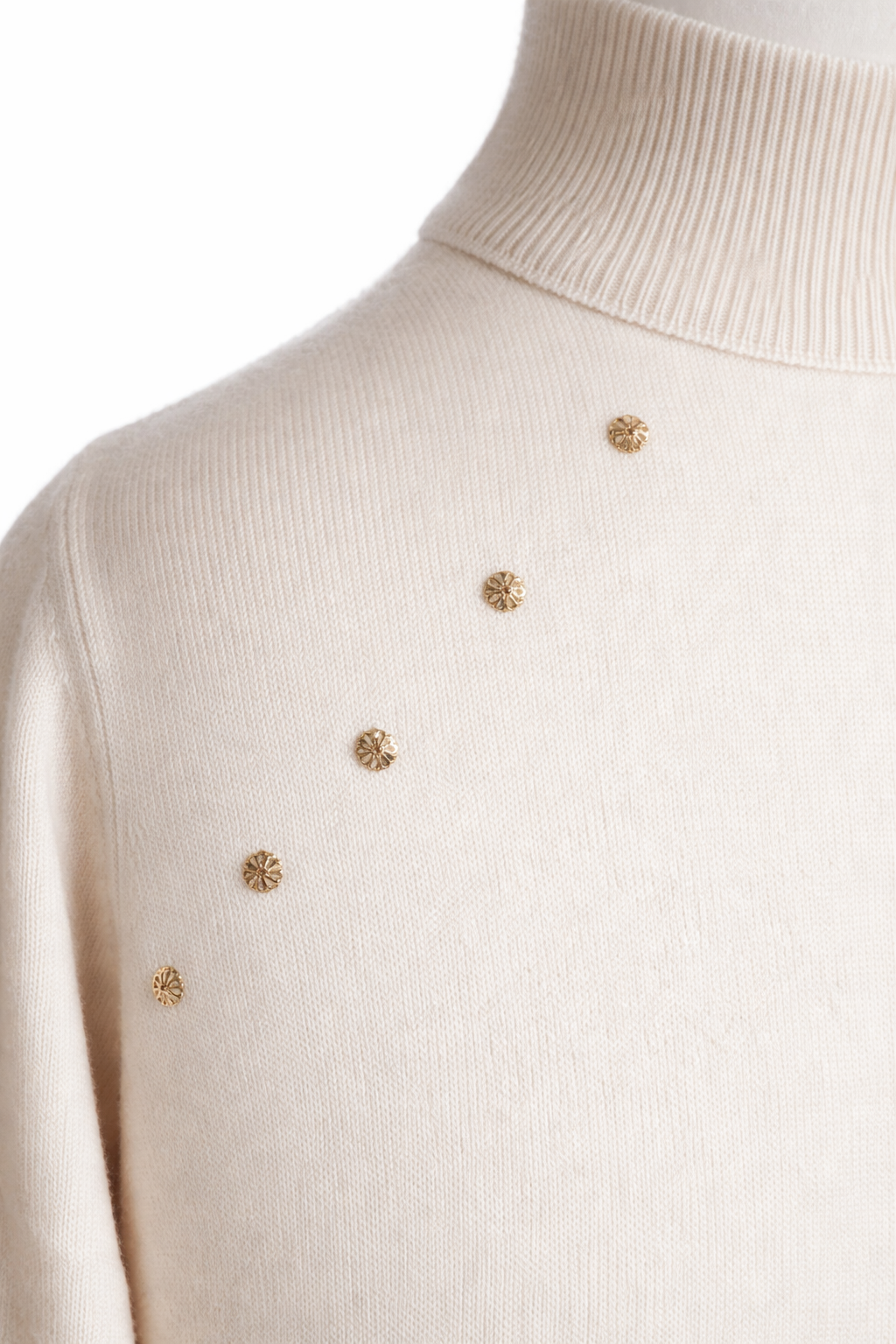 Maglia donna a collo alto in 100% Cashmere - Pezzo Unico