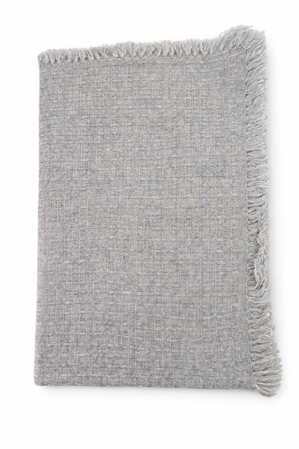 Sciarpa in tessuto intrecciato con frange – elegante e versatile