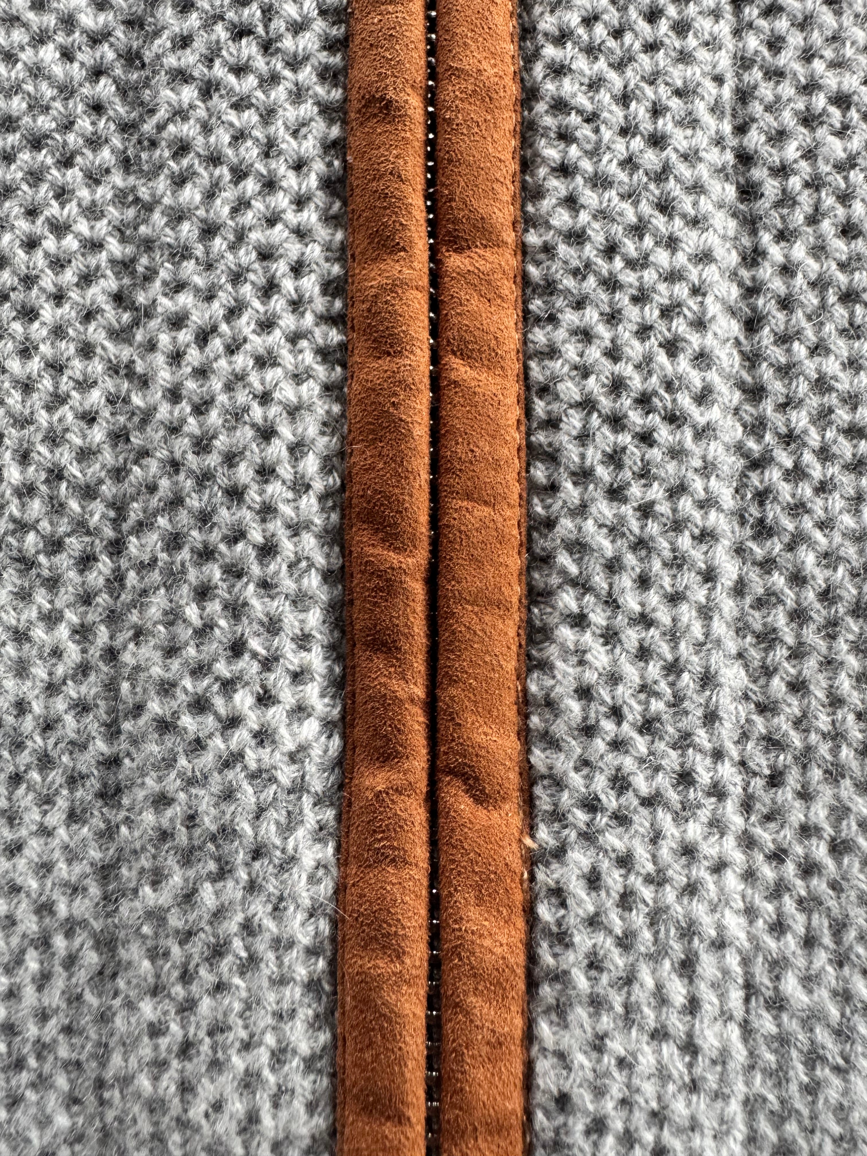 Cardigan in Puro Cashmere Inner Mongolia 100% con Zip e Toppe in Pelle - ultimi rimasti Taglia L