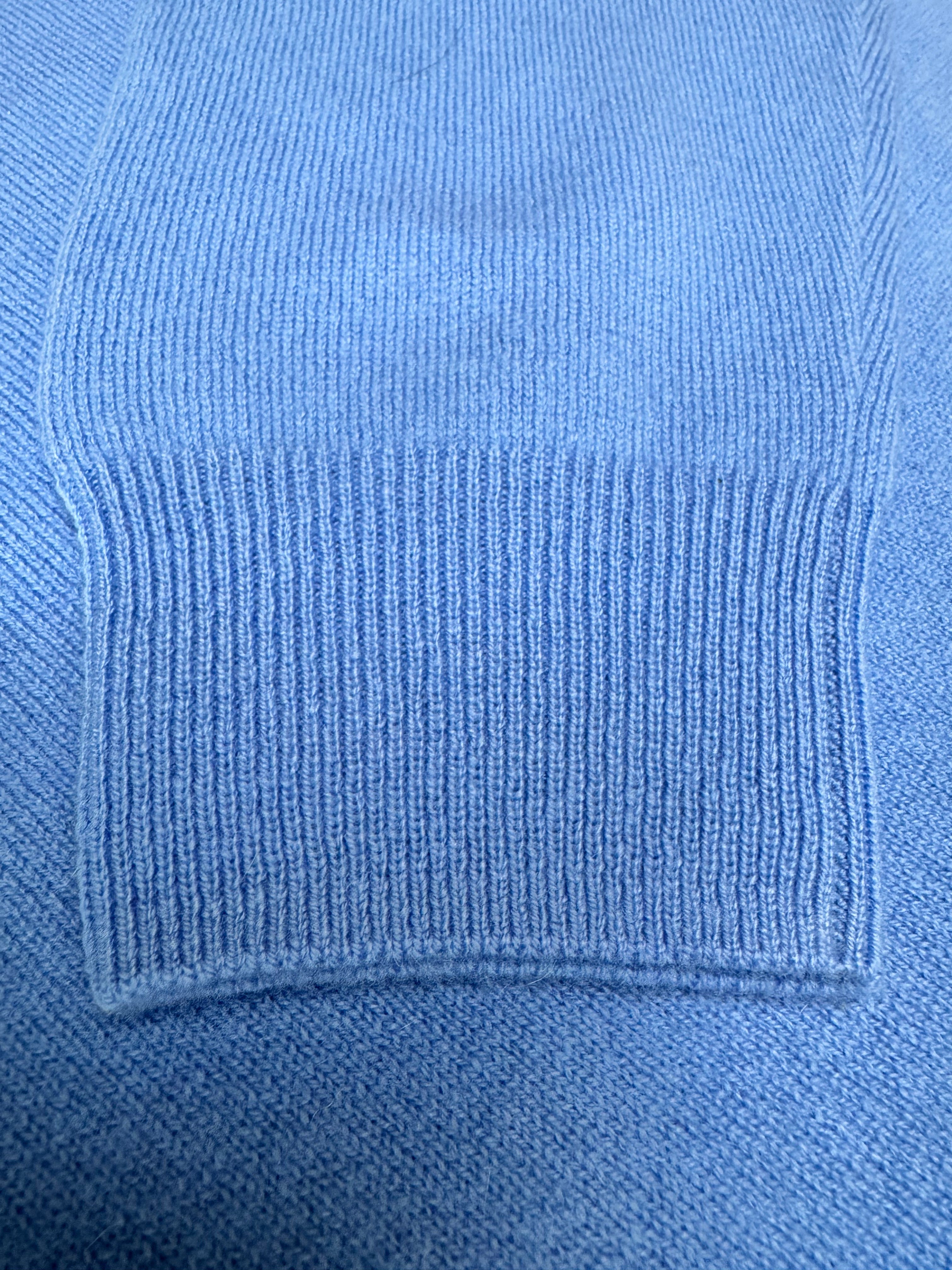 Maglione girocollo in 100% Cashmere della Mongolia,  Azzurro Cielo, taglia M