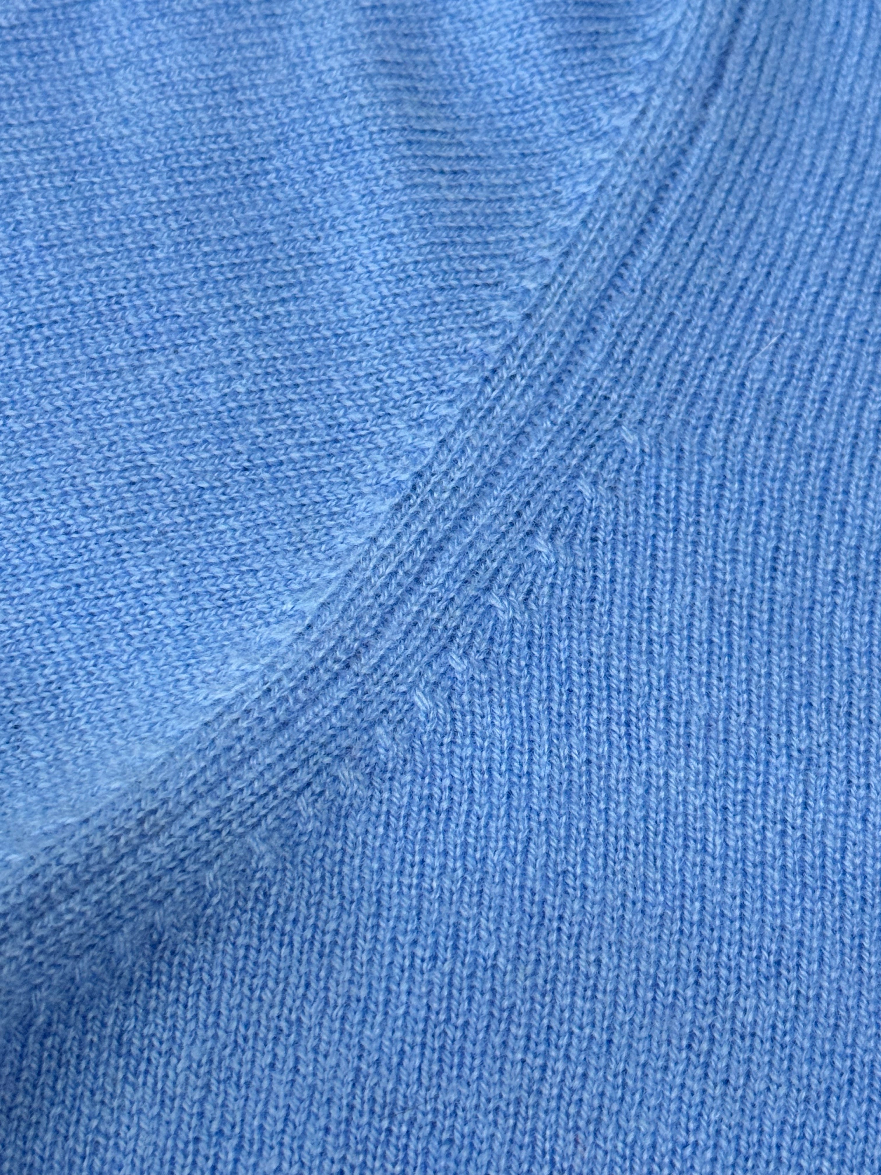 Maglione girocollo in 100% Cashmere della Mongolia,  Azzurro Cielo, taglia M