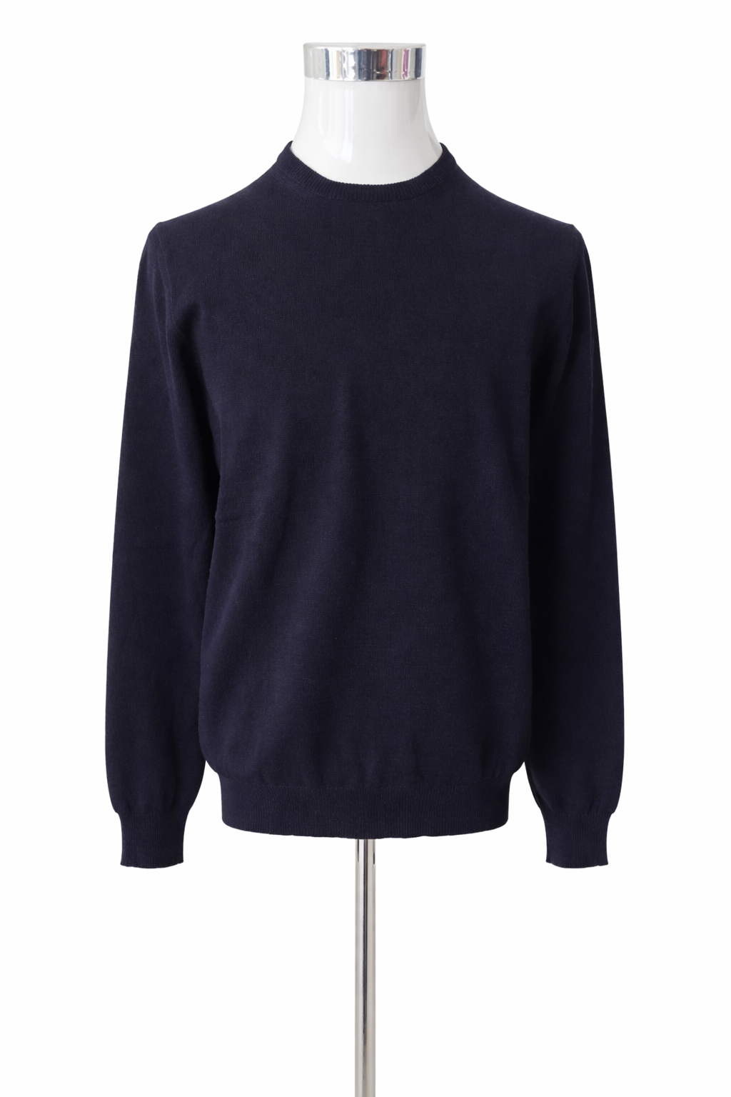 Maglione girocollo uomo in 100% cashmere blu navy Tg 52, ultimo