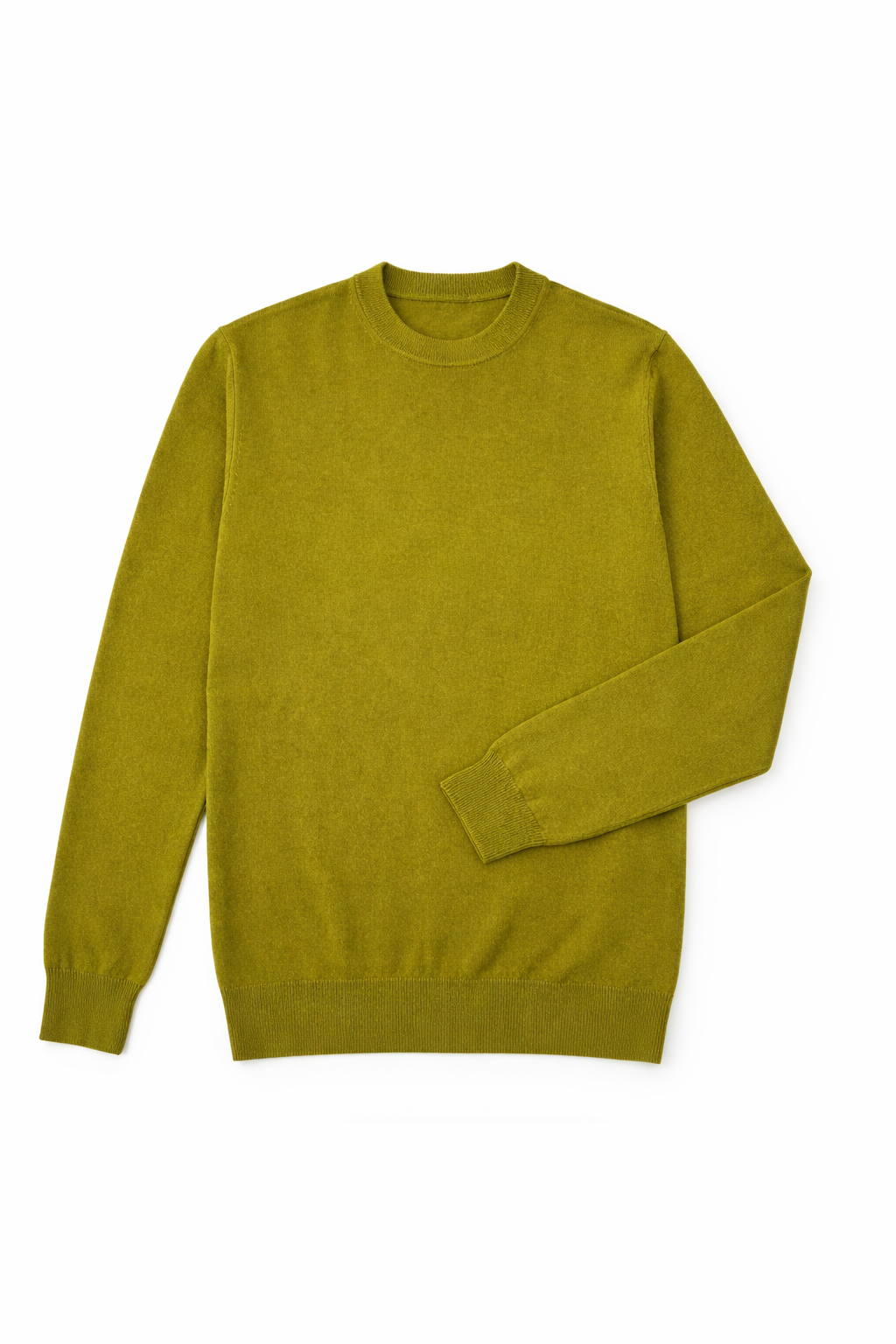 Maglione girocollo in 100% Cashmere della Mongolia, ultimi disponibili, Verde Muschio taglia M