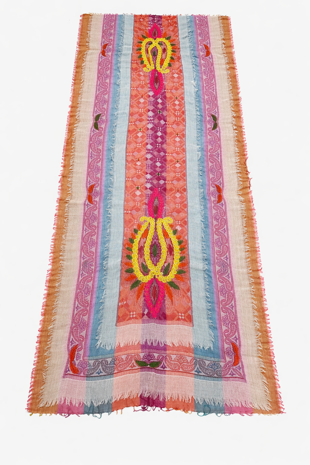 Pashmina in Lana Yak, seta e cashmere, pezzo unico, fatto a mano