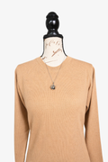 Girocollo in 100% cashmere color cammello ultimo, Tg 46