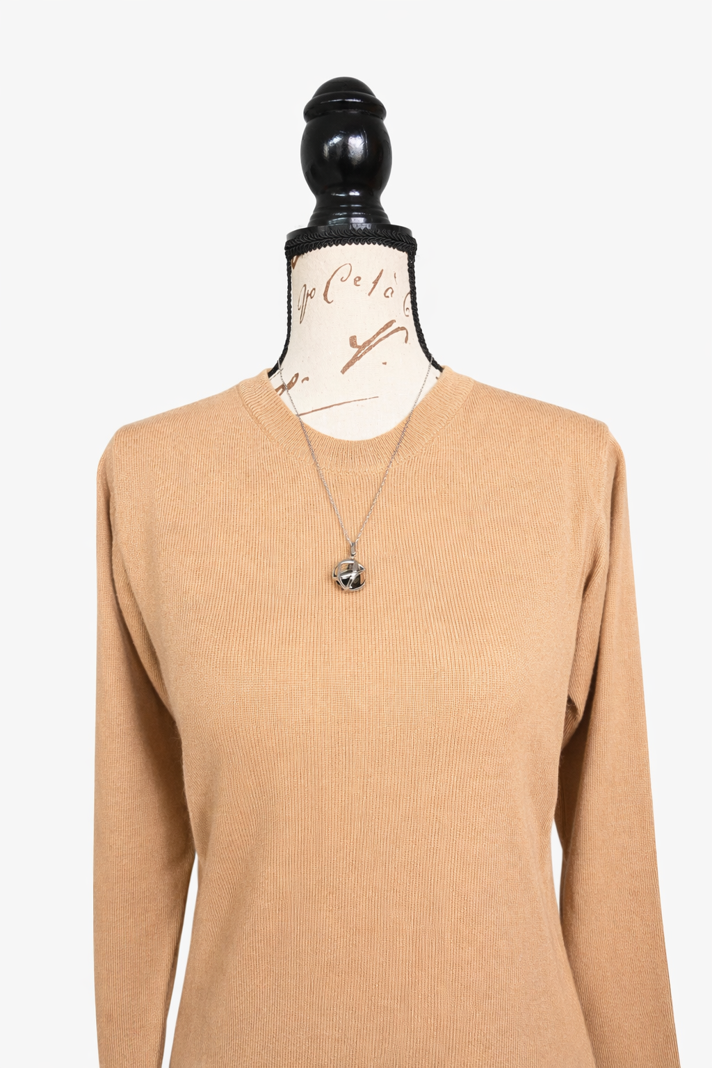 Girocollo in 100% cashmere color cammello ultimo, Tg 46