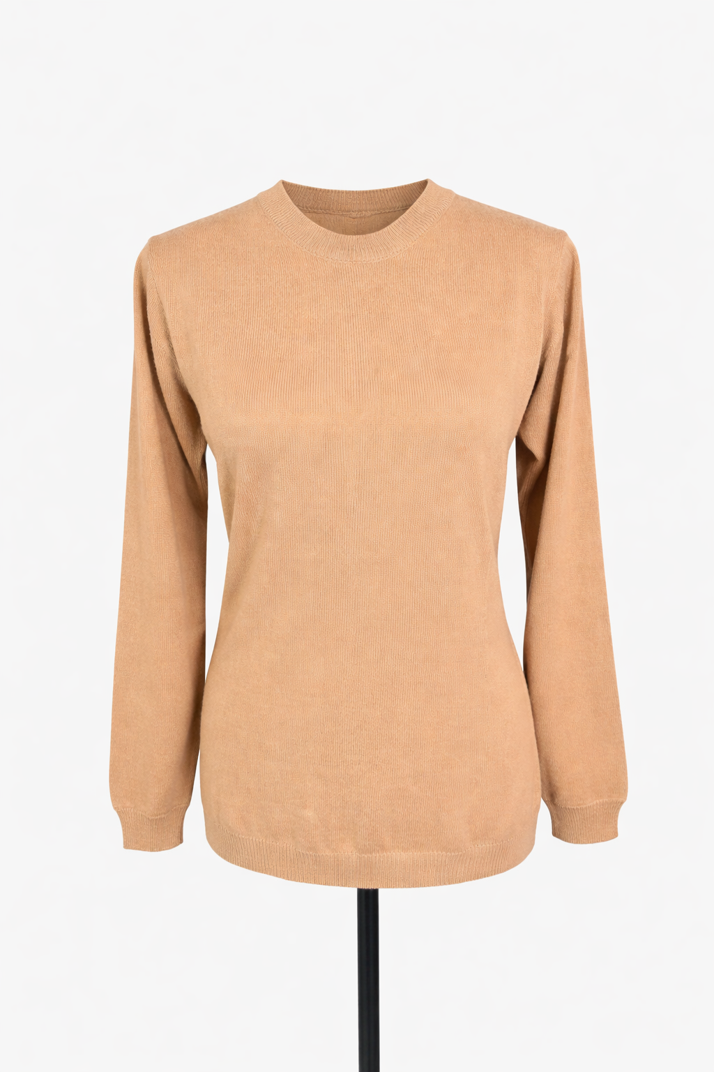 Girocollo in 100% cashmere color cammello ultimo, Tg 46