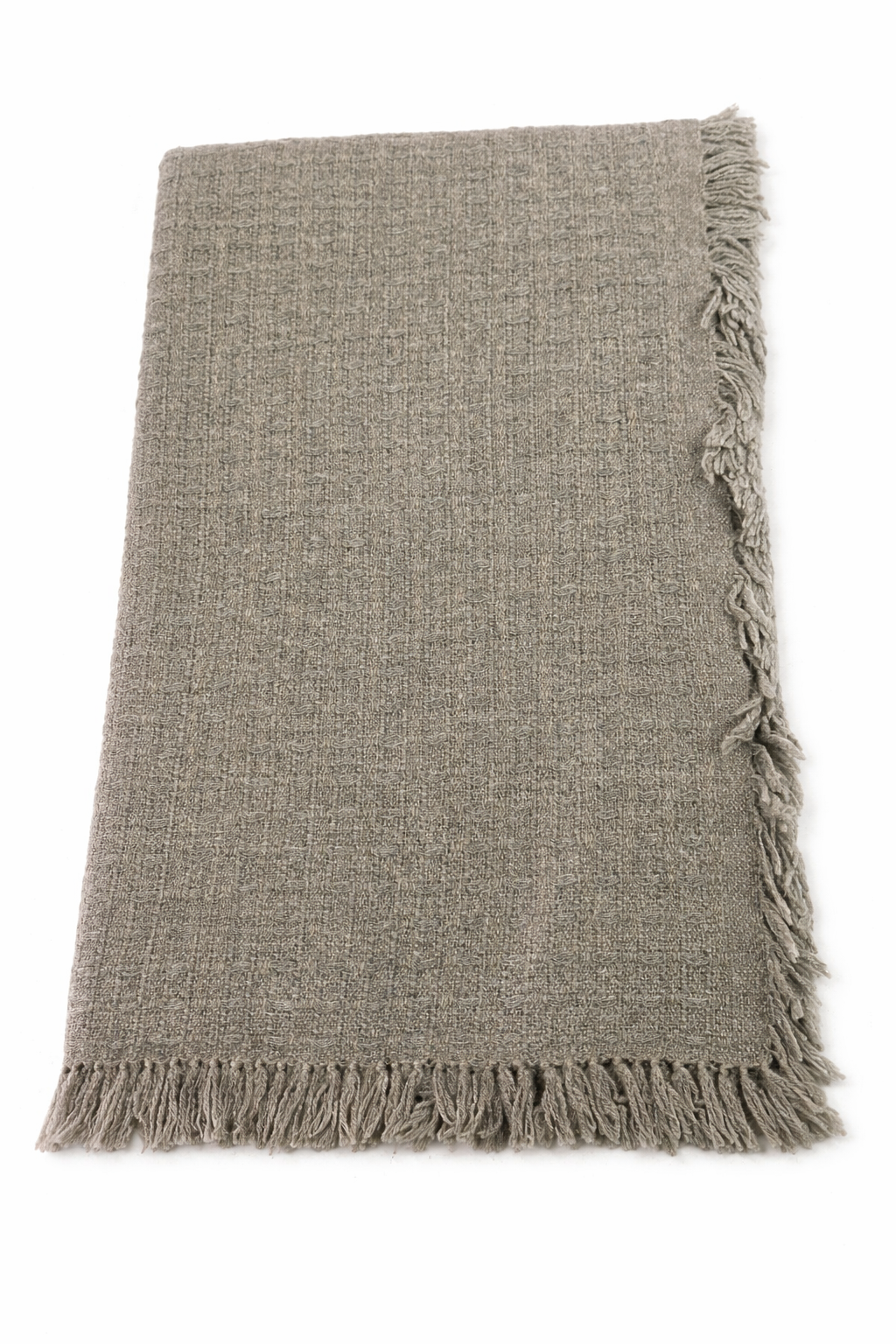 Sciarpa in tessuto intrecciato con frange – elegante e versatile